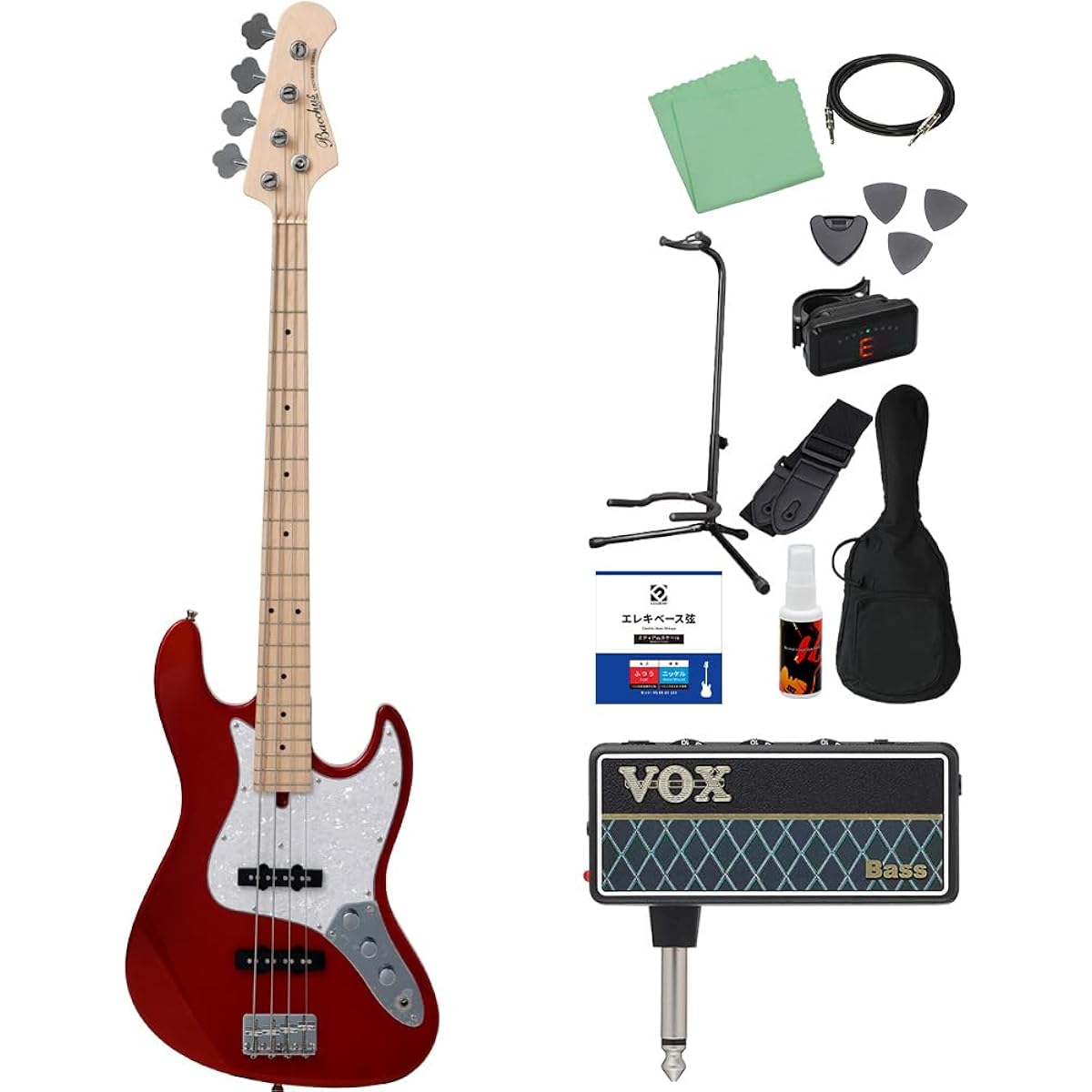 Bacchus WJB-330M CAR Bass Beginner 12-piece Set [with amPlug] Jazz Bass Type Bacchus