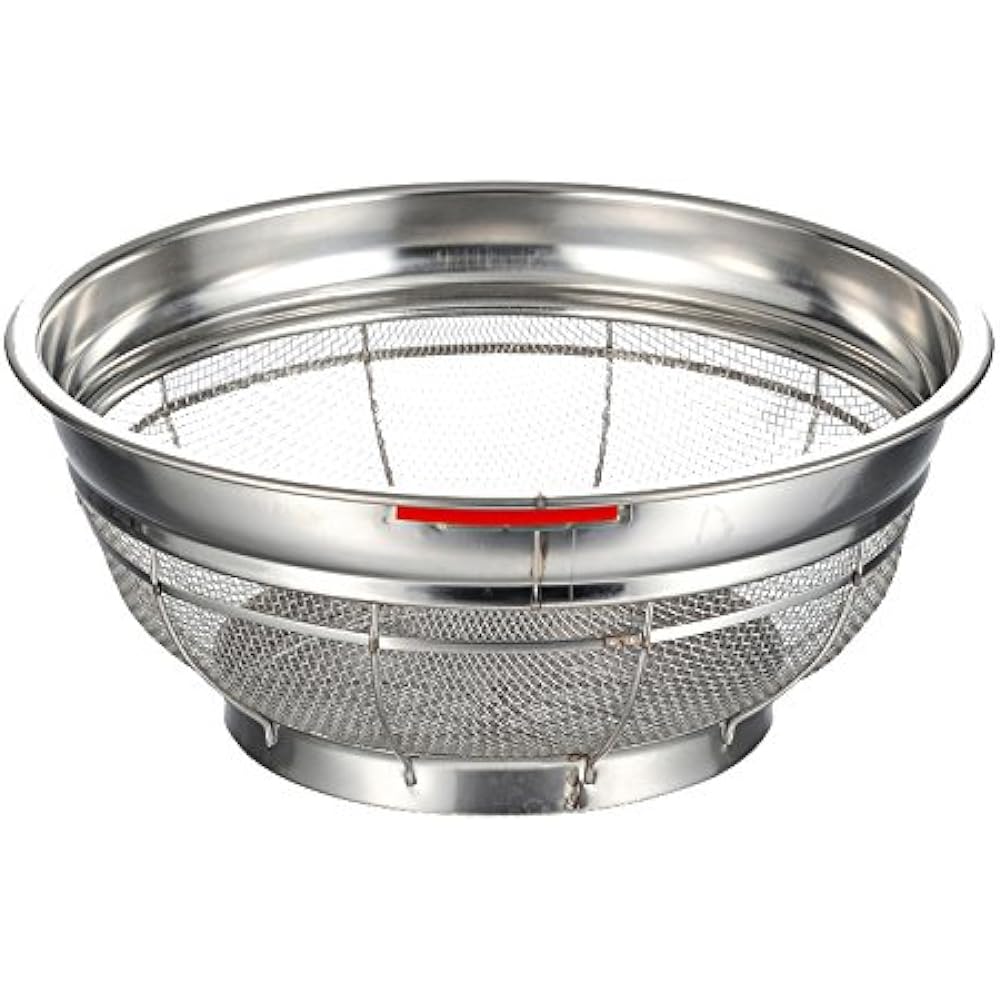 Benkei 18-8 Shallow colander, coarse mesh, with color bar, 50cm, yellow