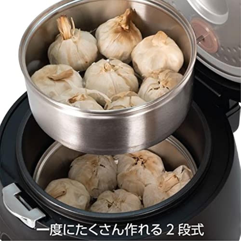 Hiro Corporation Black Garlic Maker Mini TZ-1200 (2-stage) Easy Operation Touch Panel Digital Display Black Garlic Maker Automatic Cooking Black