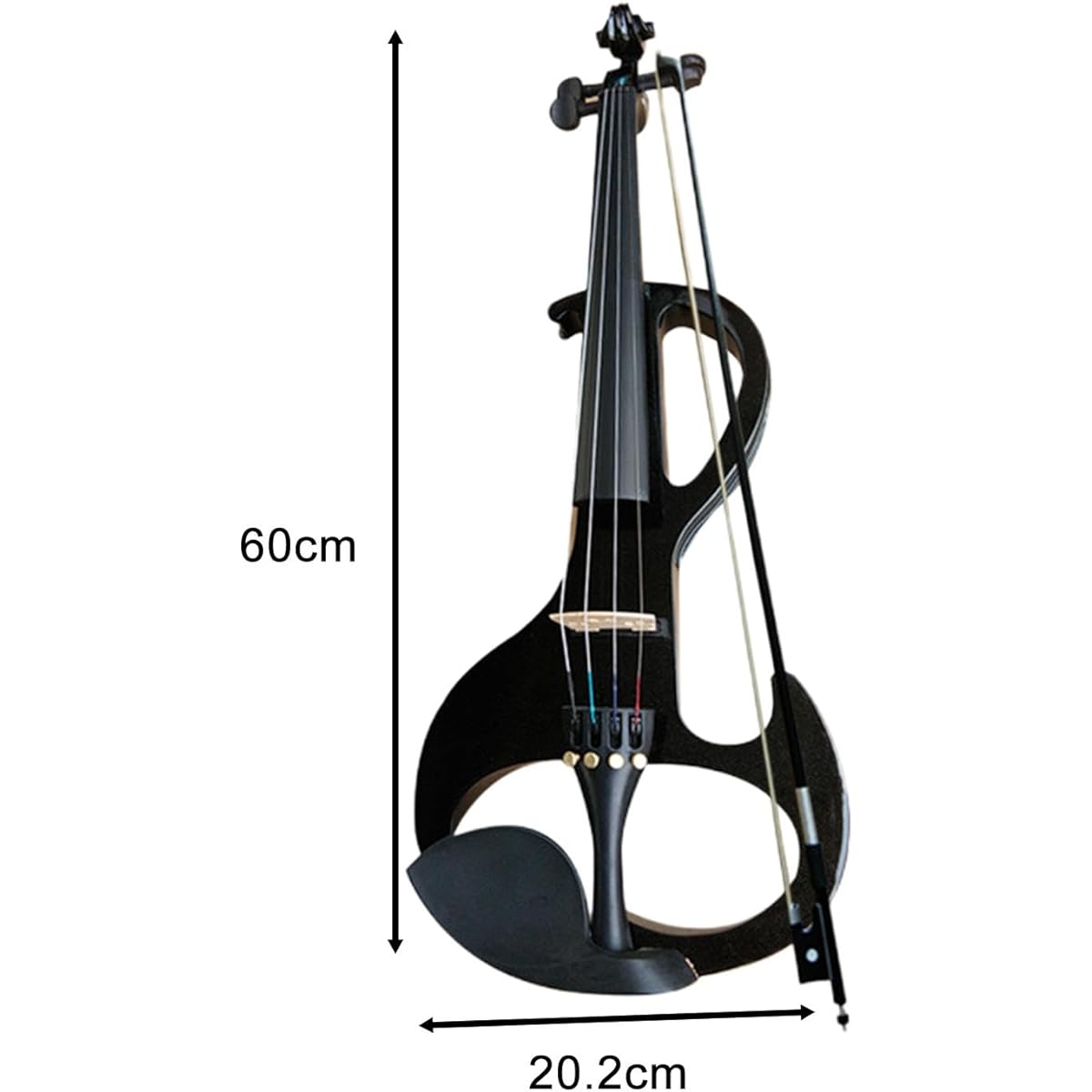 P Prettyia Electric Violin 4/4 Size and Violin Bow with Hard Case and Accessories for Violin Lovers, Performance, Adults, Kids, Black Blue