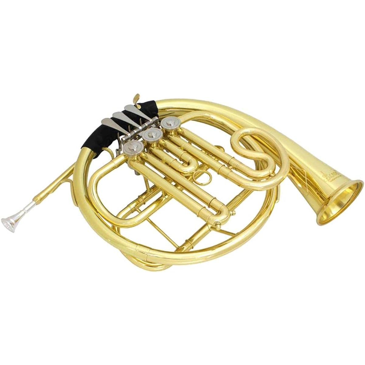rockible 3 Keys Bb Flat Trumpet Pocket Horn Brass Instrument with Gloves Cleaning Cloth Carrying Case
