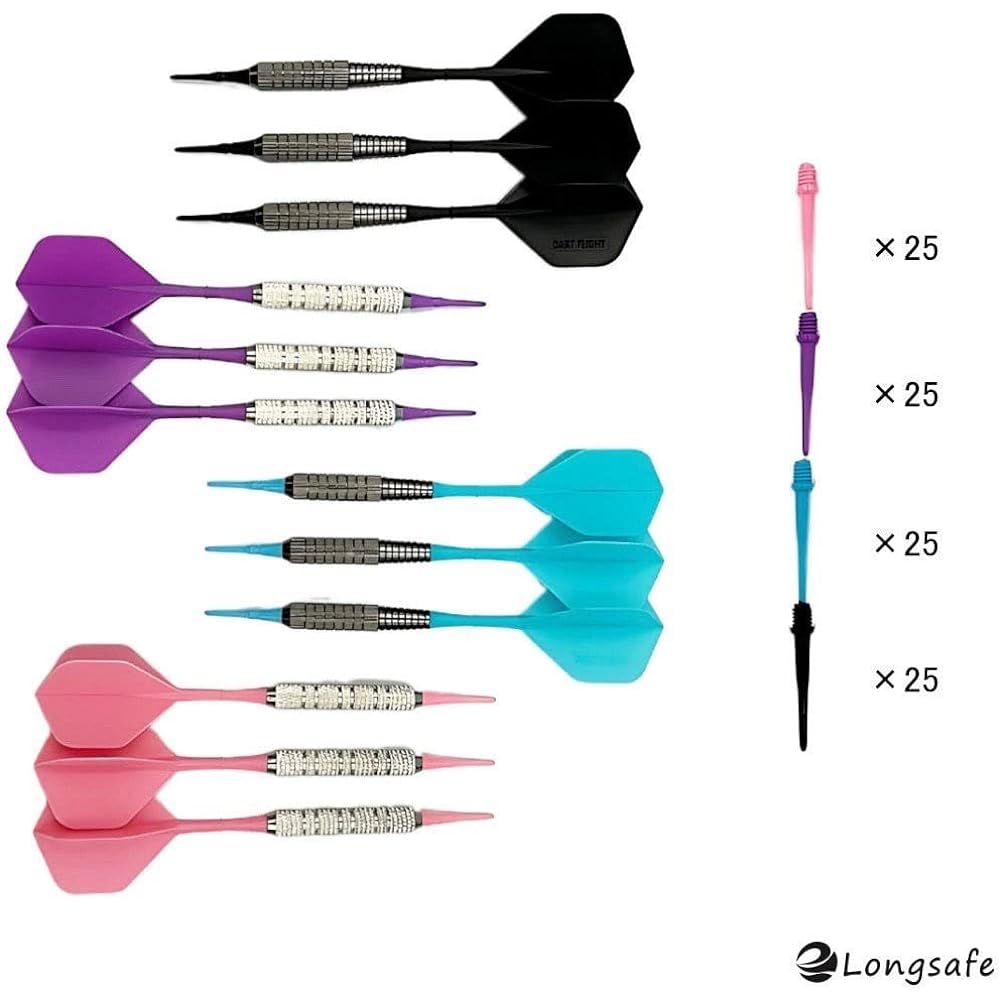 House Darts Set Beginner Barrel Shaft Flight Integrated Tip Set of 100 Arrows Soft Darts House Introductory Practice Dart Live Phoenix (16g 12 pieces 100 tips) (SDS1601)