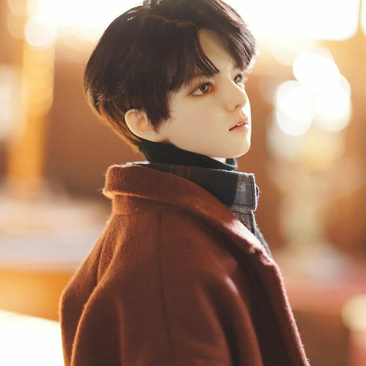 Meeler BJD Doll Full Set 1/3 Ball Jointed Doll Boy 68cm SD Resin Ball Jointed Doll Handmade Cute Romantic Boy Full Set Gift, 1 Doll + Eyes + Face Makeup Head + Clothes + Wig + Shoes