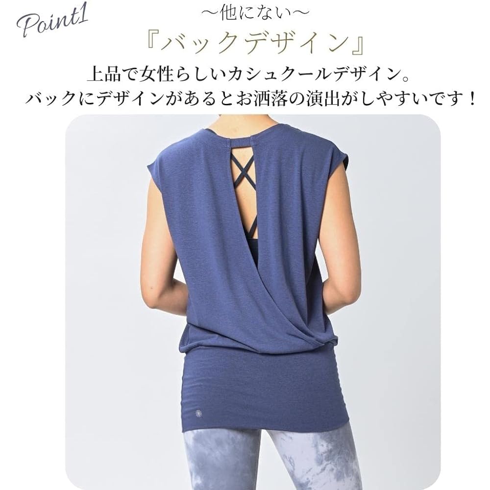 [machikaada] Women's Yoga Wear Tops, Long Length, Body Covering, Long Length, Stylish, Cute, Yoga, Fitness