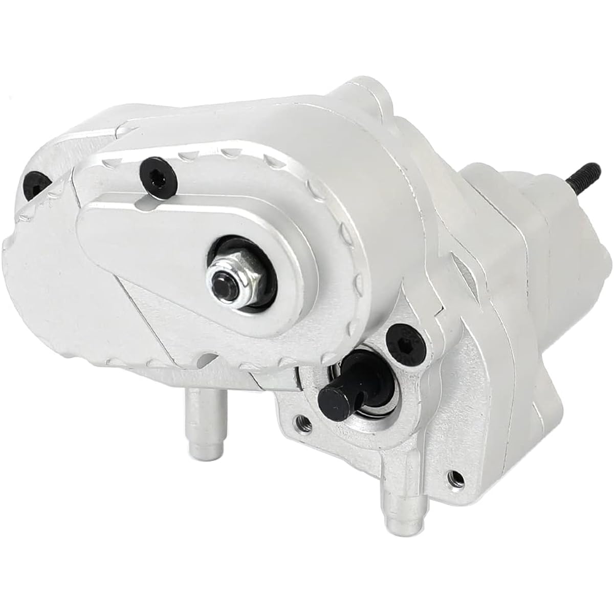 RZXYLRC Full Aluminum Alloy Transmission Case Gearbox for 1/10 RC Crawler Car Axial Capra 1.9 UTB Upgrade (Silver)