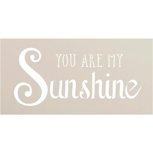 StudioR12 You are My Sunshine Stencil | Trendy Script & Serif Word Art - Small 8 x 4 Inch Reusable Mylar Template | Paint Chalk Mixed Media | Journal DIY Home Decor - STCL1205_1