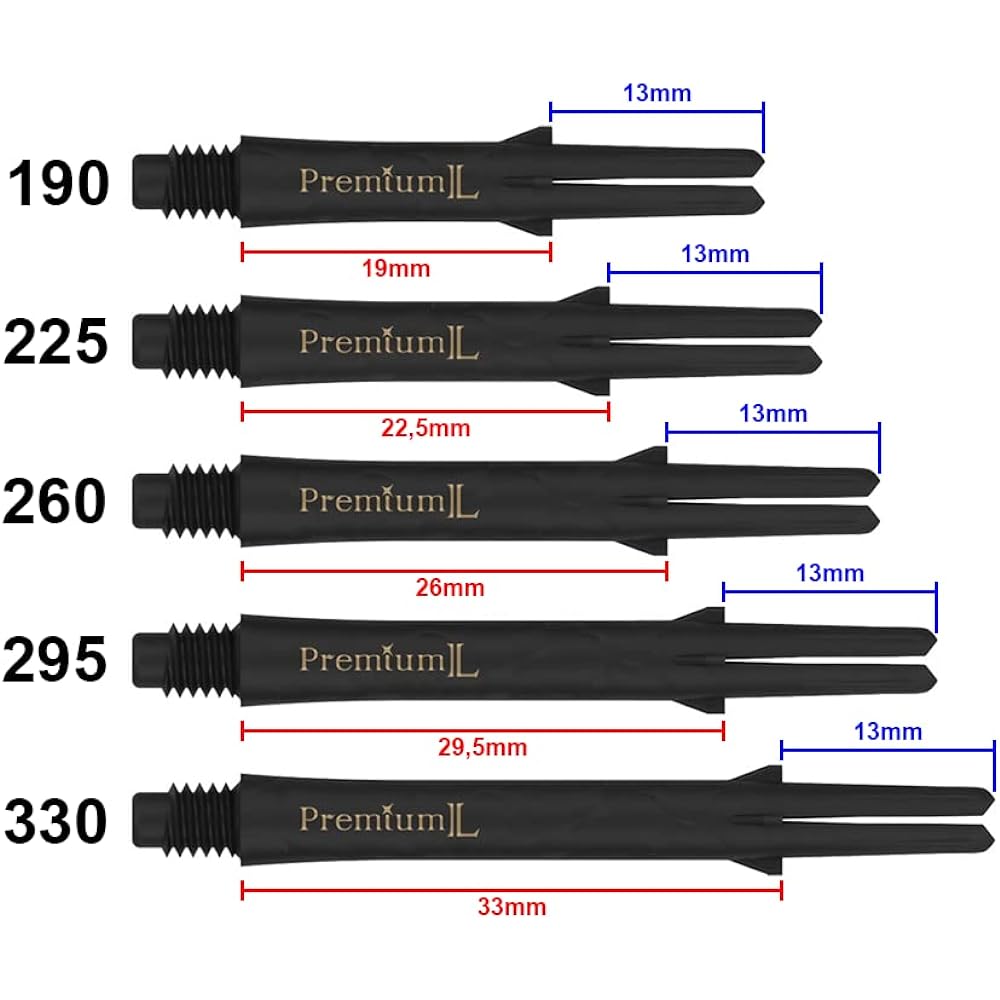 L-style Premium L-Shaft Lock CARBON Straight Shaft 190 Black sh00199