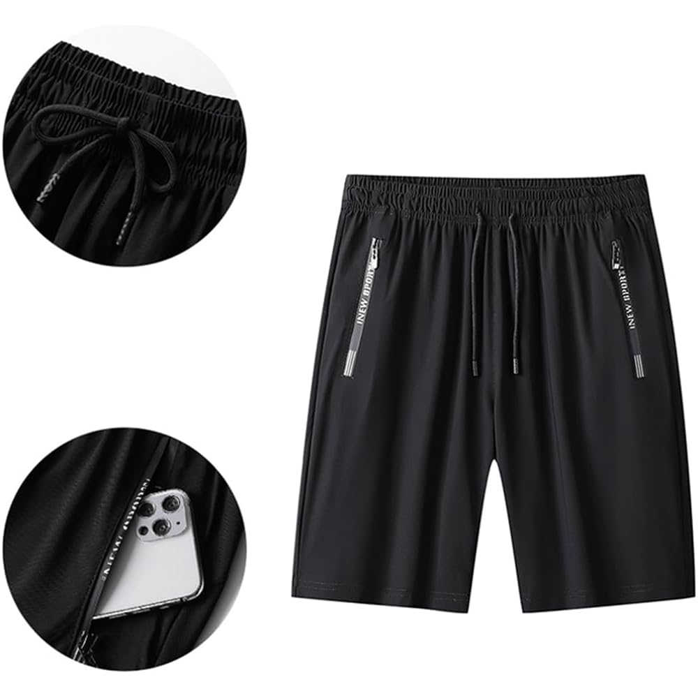 [Butrends] Men's Top and Bottom Set, Cool to the Touch, Short Sleeve Shirt, Sportswear, Shorts, Jersey, Setup, Training Wear, Running Wear, Sweat Absorbent, Quick Drying, Thin, Casual, Loose, Lightweight, Stylish, Summer Clothes