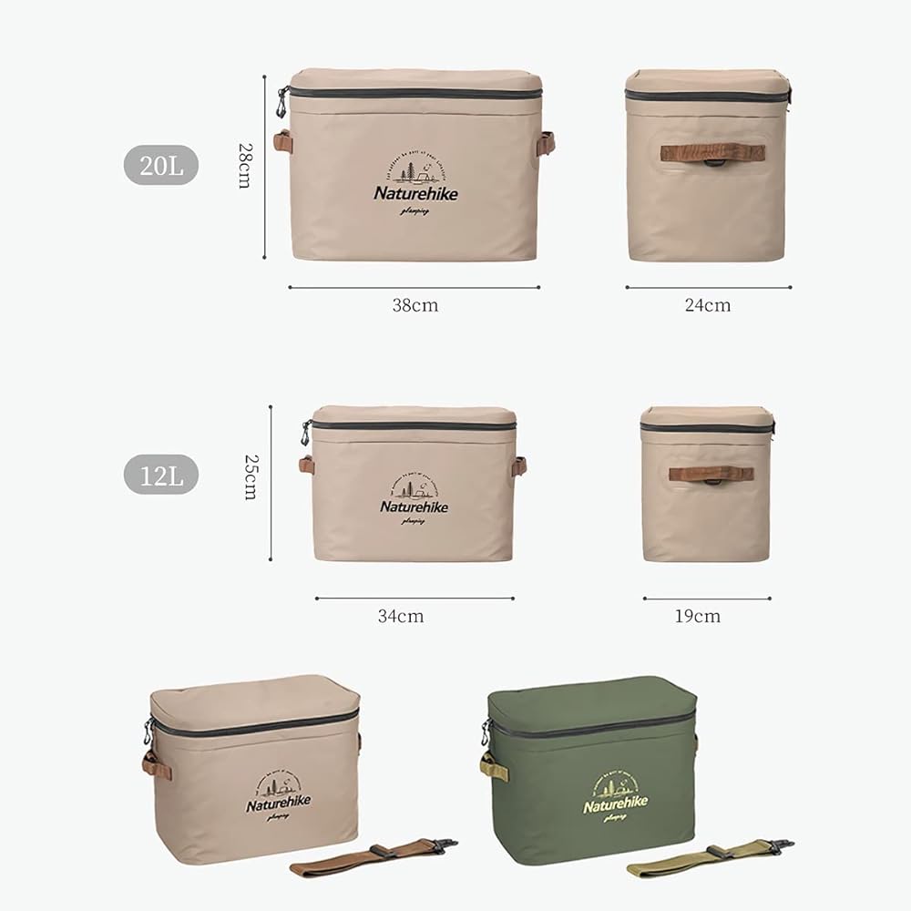 Naturehike Thermal Ice Pack Cooler Box, Large Capacity, Soft Cooler, Long Cold/Warm Retention Time, Cold Bag, Handheld and Shoulder Bag, Washable PVC Bag Included, Change, Lunchbox, Great for Camping, etc.