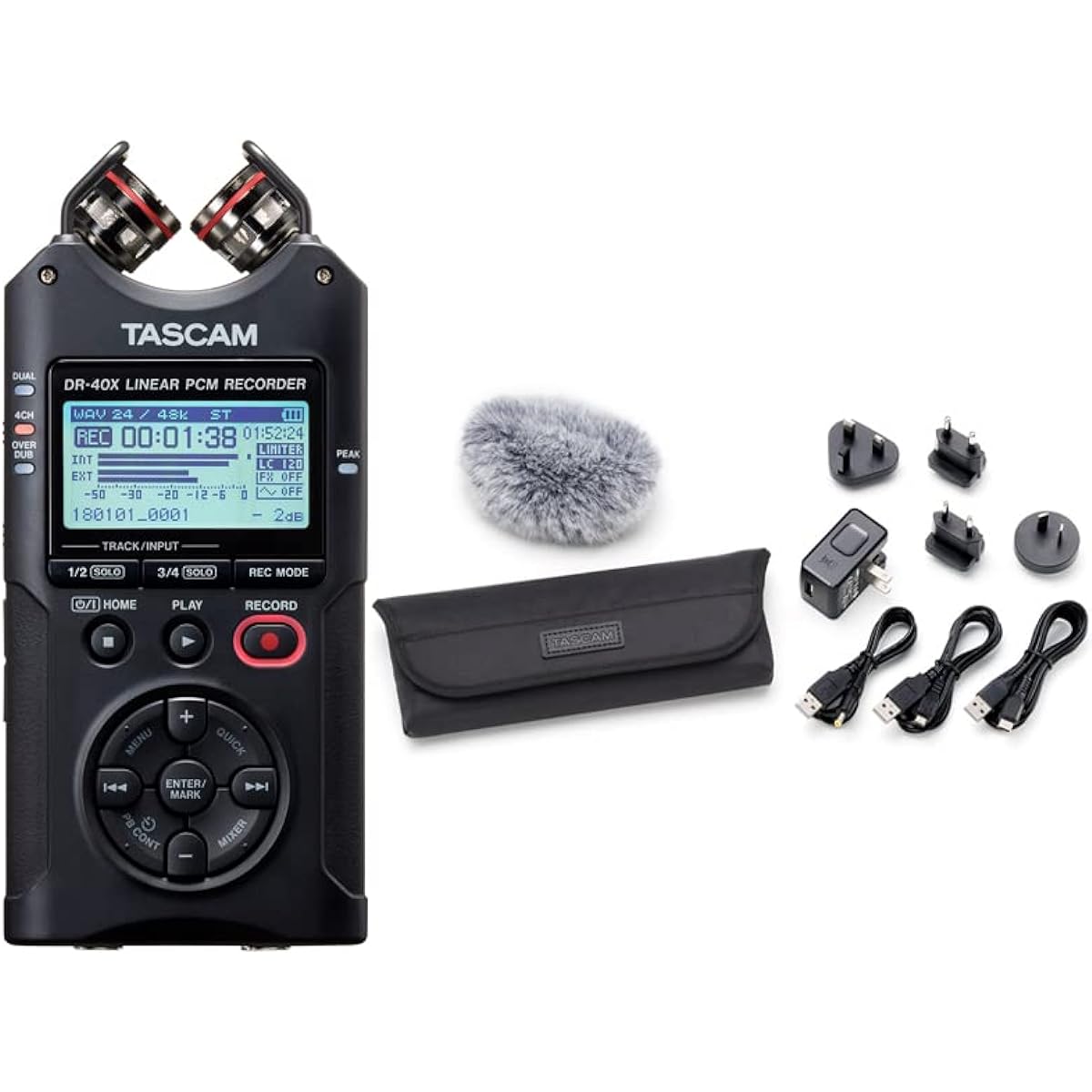 [Accessory Pack/AK-DR11G mk3 Set] TASCAM - 4-Channel Linear PCM Recorder with USB Audio Interface DR-40X