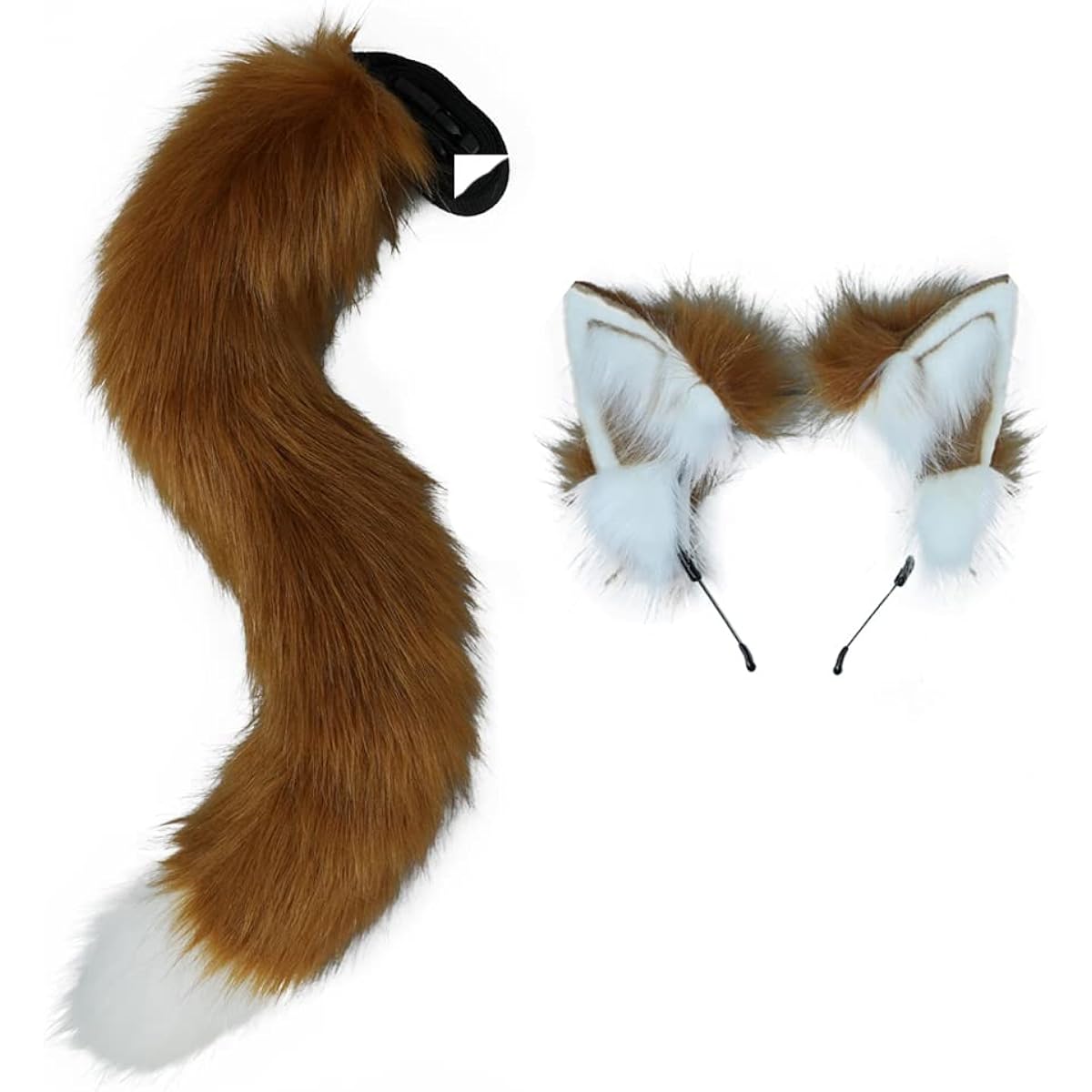 VIGVAN Animal Cosplay Wolf Ears and Tail Fox Cat Ears Tail Raccoon Cosplay Tail