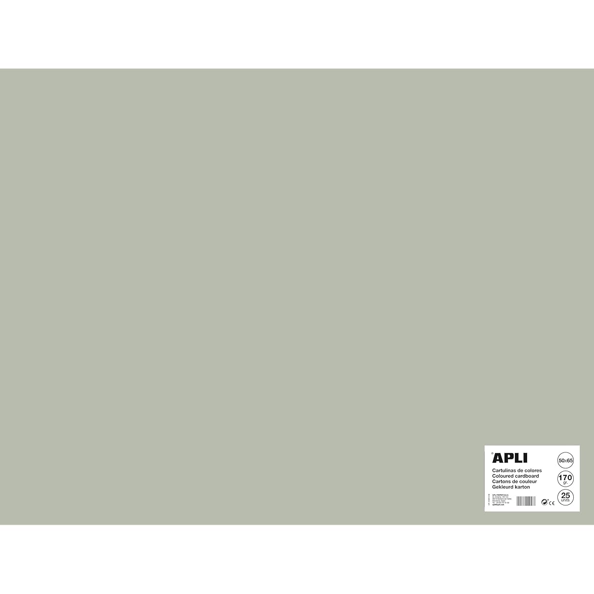 APLI 014268 Pack of 25 Cards 500 x 650 mm Gray