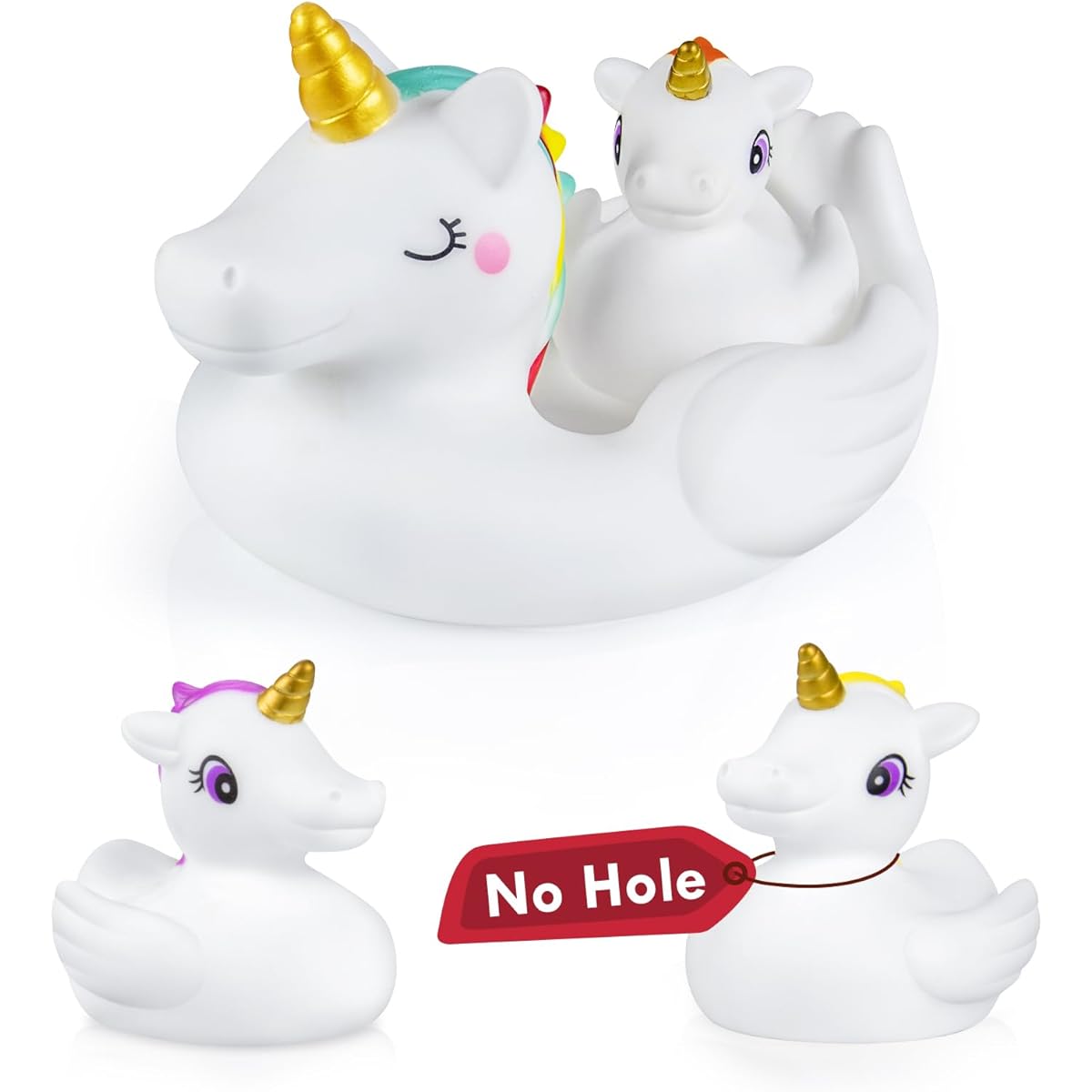 No Hole Bath Toys Unicorn Baby Bath Toys for Toddlers 1-3 Soft Unicorn Bathtub Toys for Girls Boys Gift Set