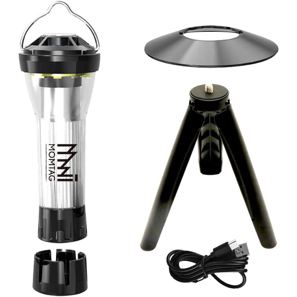 [MOMTAG] Rechargeable LED camping lantern HDL-9573 Camping lantern with tripod Multifunctional magnet Small lantern + shade + mini tripod