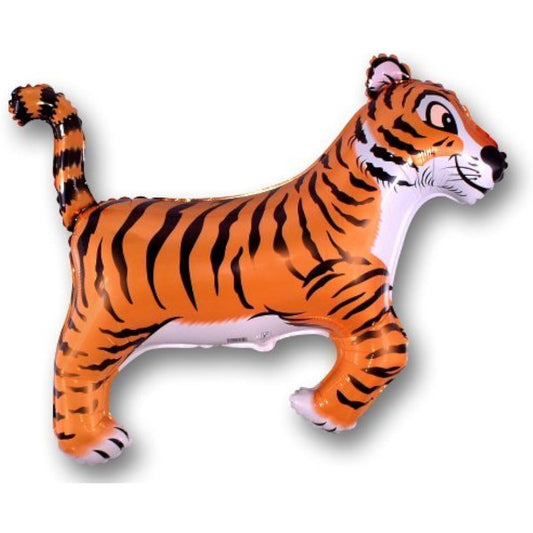 (1, Black) - Tiger - Black Stripes 70cm Foil Balloon - Jungle Party