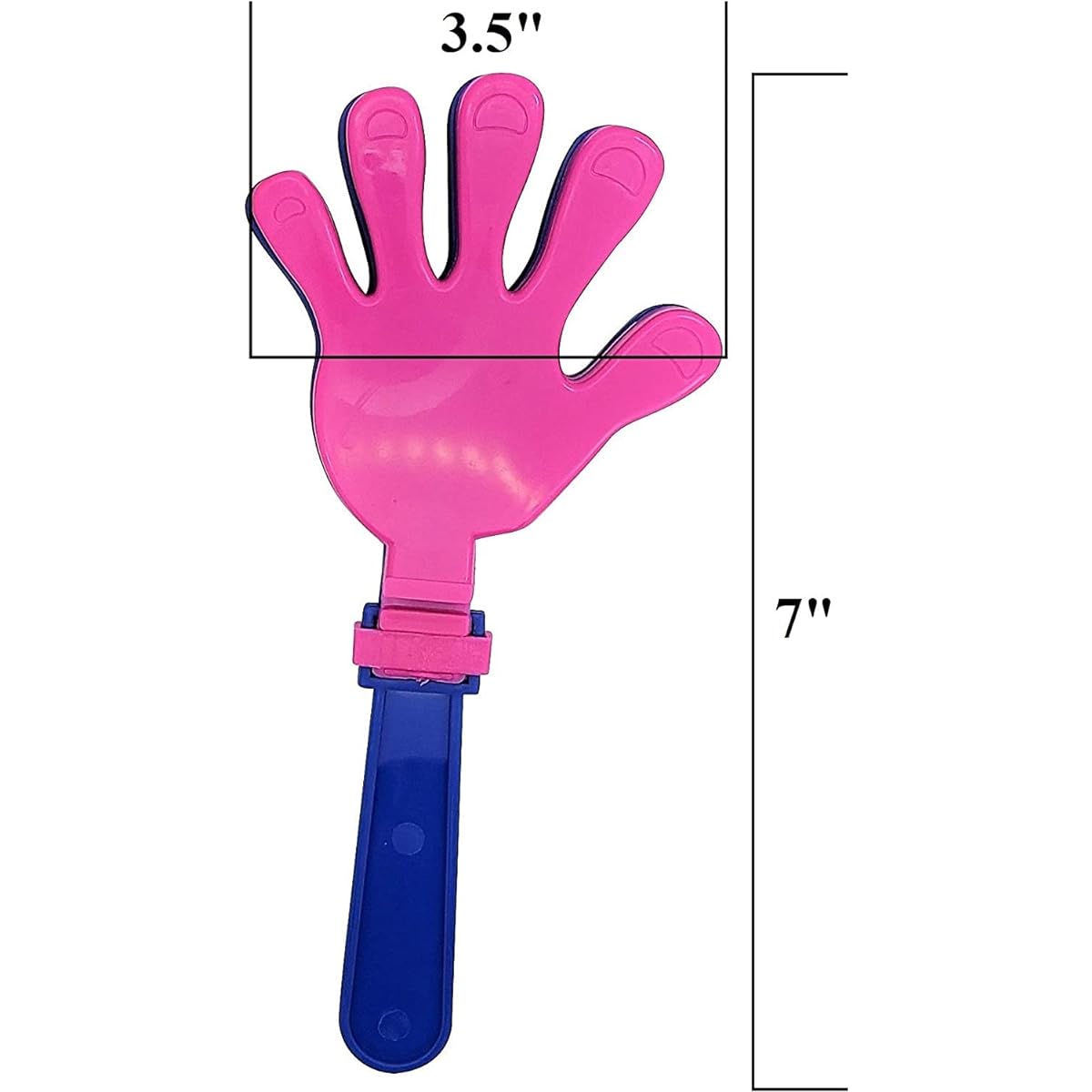 Colorful Large 7 Inch Hand Clapper (12 Pack) Plastic Noise Makers