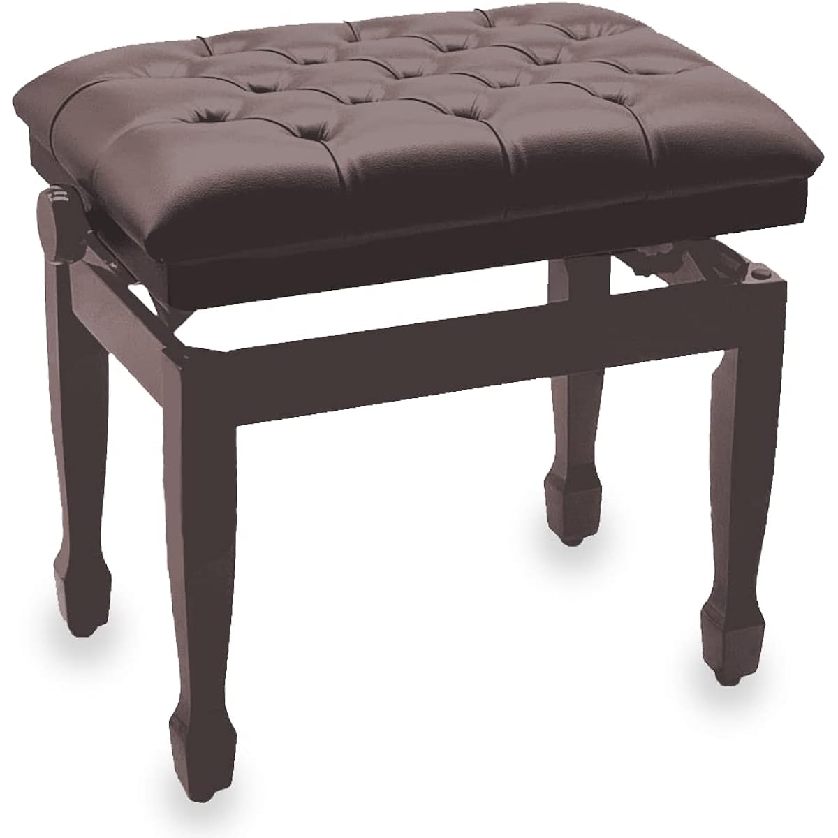XJ Piano Chair PianoBench Seat 39 x 57.5cm Height 50-59.5cm Stepless Height Adjustment Horseshoe Legs XJ-1 (WN Walnut)