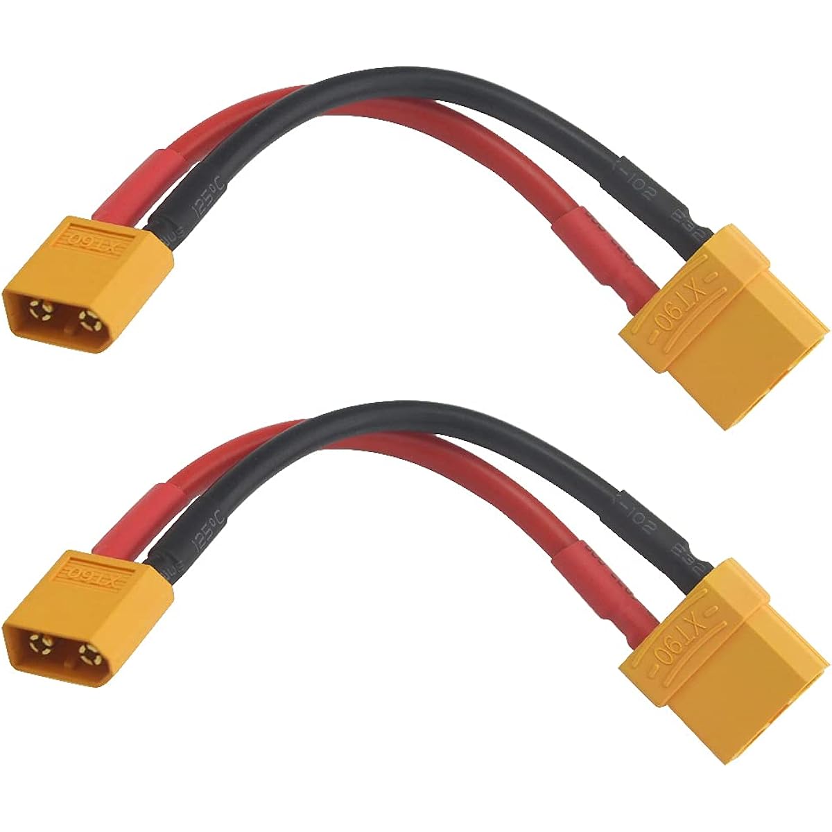 WMYCONGCONG XT60 to Female XT90 Connector Adapter 4Pcs 12AWG Silicone Wire for DJI Phantom RC Airplane