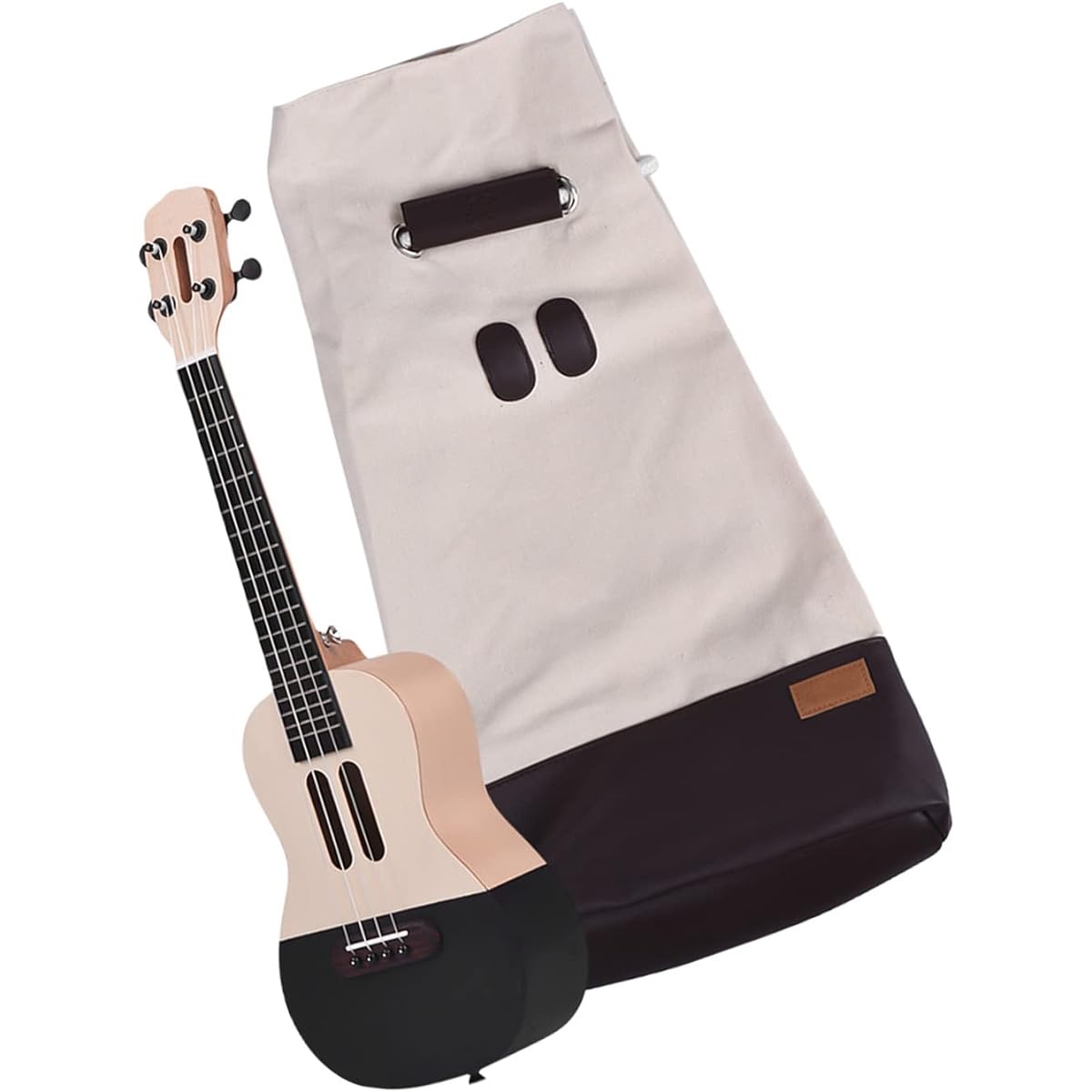 Btuty 23 Inch Smart Concert Ukulele with App Teaching Function, Carbon Fiber Body, ABS Fingerboard with LED Light for Beginners (Spruce Wood Panel)