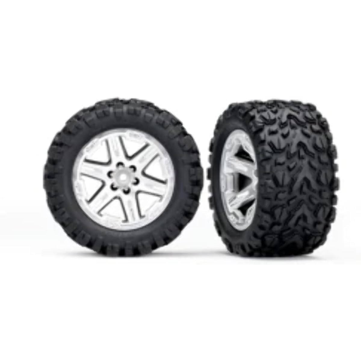 Traxxas 6773R 6773R - Tire & Wheel, Assembled & Glued (2.8ft) (RXT Satin Chrome Wheels, TALON Extreme Tires, Foam Inserts) (2) (TSM Standard)