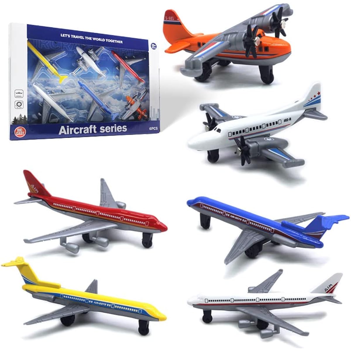 Crelloci Toy Planes 6 Pack Mini Diecast Planes Aircraft Playset Glider Planes Aircraft Toys Birthday Party Favors Toys for Boys Girls