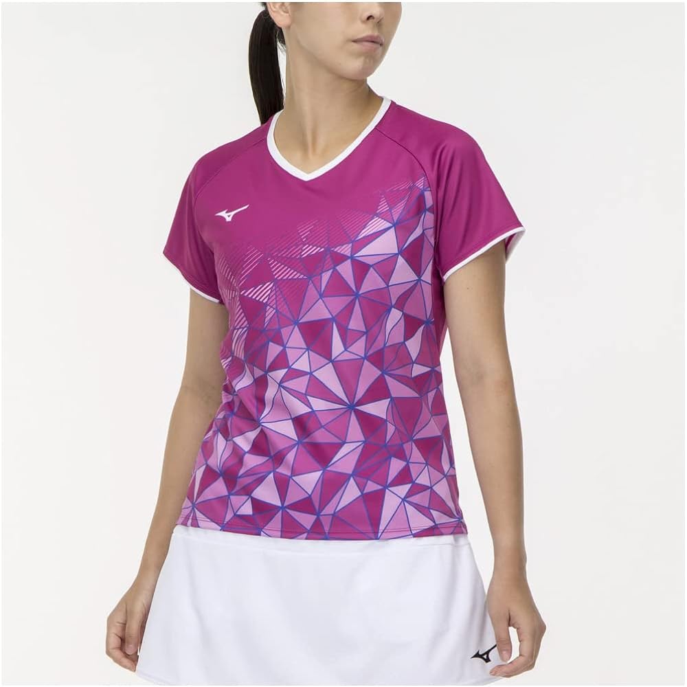 [Mizuno] Tennis Wear Game Shirt Sweat Absorbent Quick Drying Dynamotion Fit 62JA2204 Women's