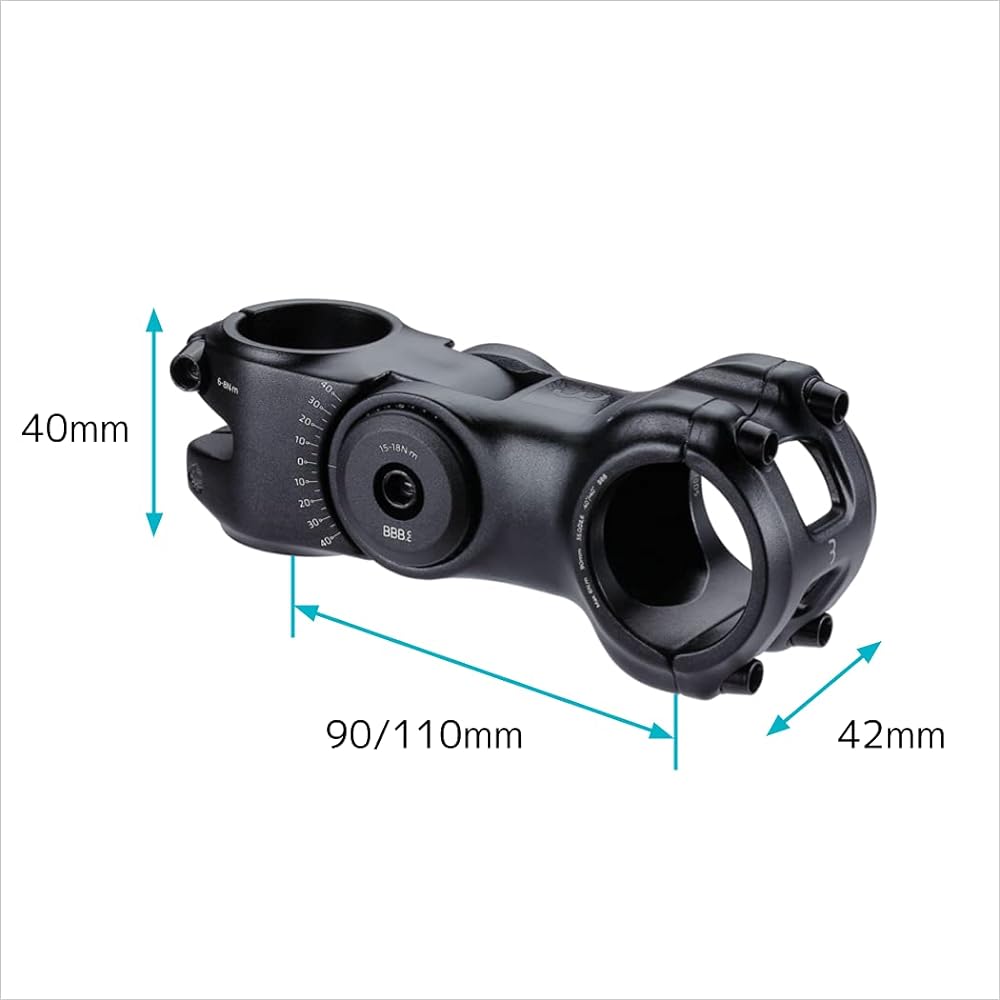 BBB Stem Hi-Six BHS-30 ±40°/35mm Black Angle adjustable ±40°