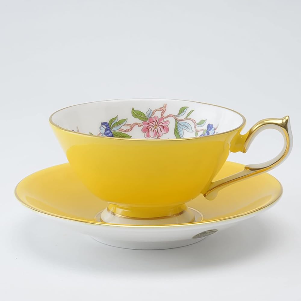 Aynsley Pen Block Tea Cup & Saucer Athens Approx. 200ml Yellow 290100708C
