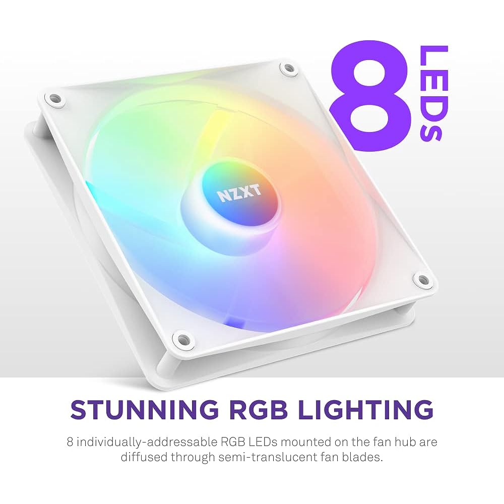 NZXT F140 RGB CORE TWIN PACK & RGB Lighting Controller [White] PC Case Fan RF-C14DF-W1 FN1926