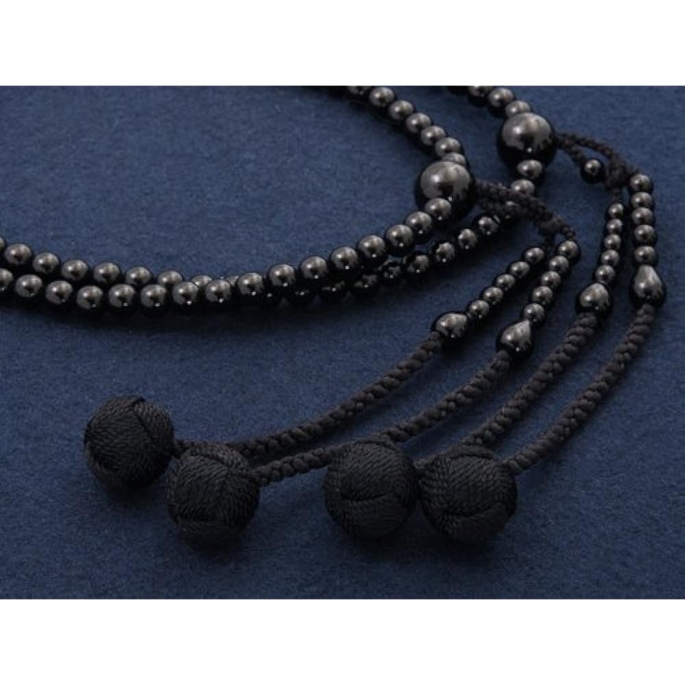 Kyoto Buddhist Altar Hayashi Prayer Beads Shingon Sect Shake 0 Black Onyx (For Women) Official Ceremony [Bead Bag Set] SW-036 Kyoto Prayer Beads
