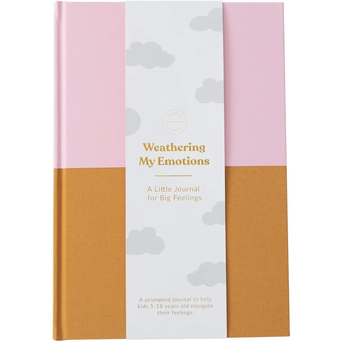 Promptly Journals Emotions Journal - Weathering My Emotions: A Little Journal for Big Feelings - Kids Journal (Blush Pink - Amber)