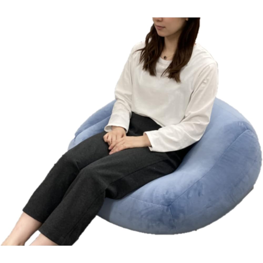 Ribuhaato Sofa Cushion Mochimash Blue (Total Length Approx. 60cm) Bead Cushion Chair Cushion 85444-62