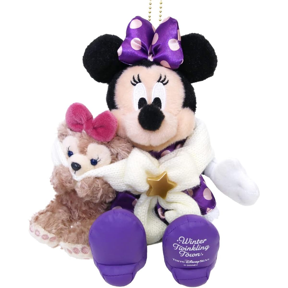 Minnie & ShellieMay Plush Badge Winter Twinkling Town [Tokyo DisneySea Exclusive] Duffy's Christmas 2022 Disney Goods Souvenirs