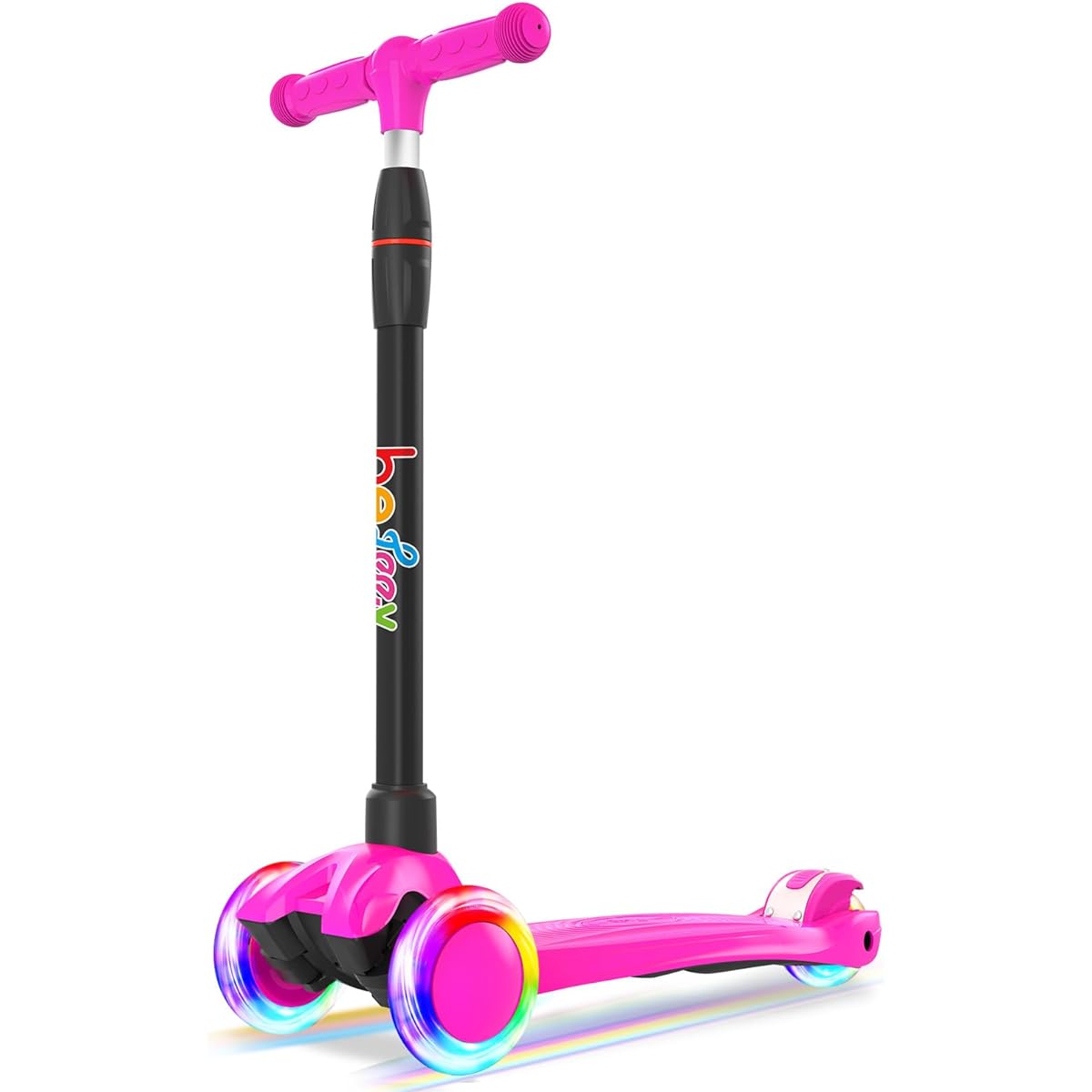 BELEEV Kick Scooter for Kids 3 Wheel Scooter for Toddlers Girls & Boys, 4 Adjustable Height, Lean to Steer with PU LED Light Up Wheels for Children from 3 to 14 Years Old