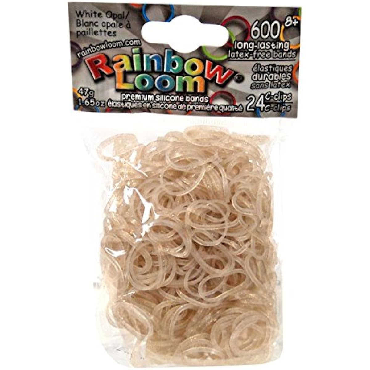 Rainbow Loom White Opal Rubber Bands Refill Pack [600 CT]