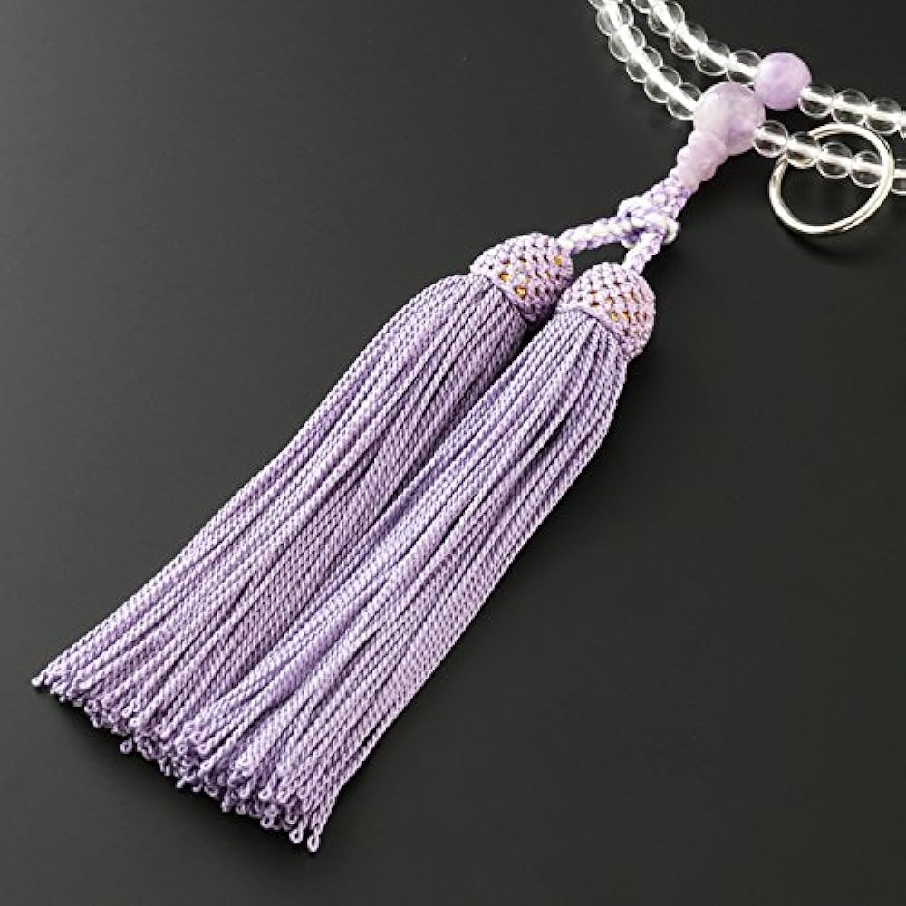 Kyoto Buddhist Altar Hayashi Prayer Beads Soto Zen Genuine Crystal with Fujigumo Stone (For Women) Official Ceremony [Bead Bag Set] SW-100 Kyoto Prayer Beads