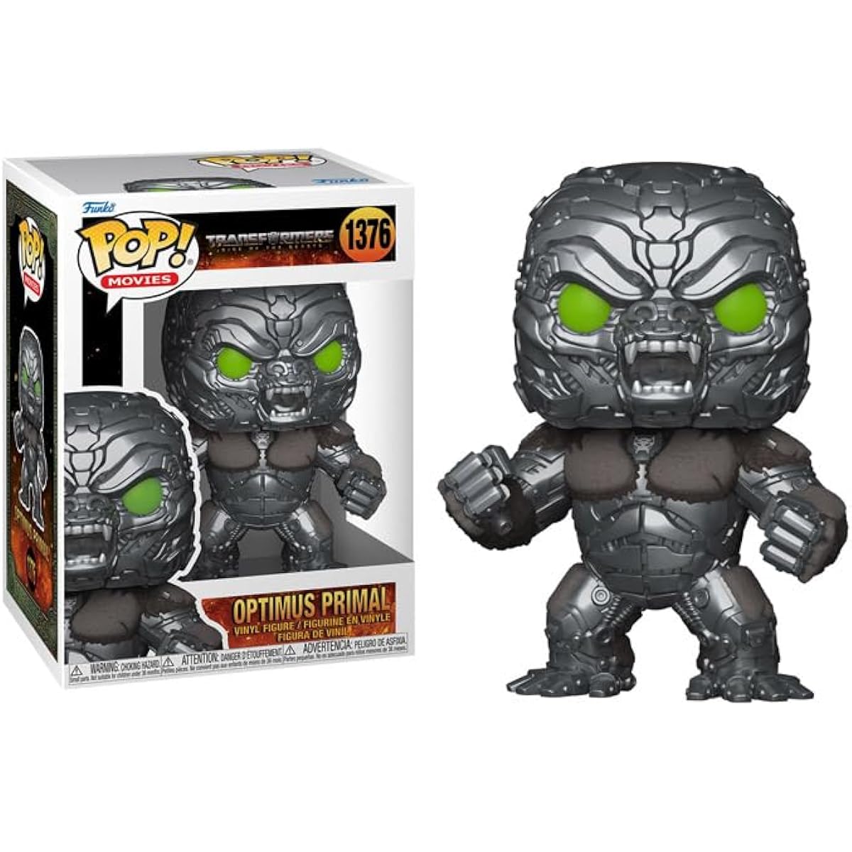 POP Transformers Rise of the Beasts - Optimus Primal Funko Vinyl Figure (with Compatible Box Protector Case), Multicolor 3.75"
