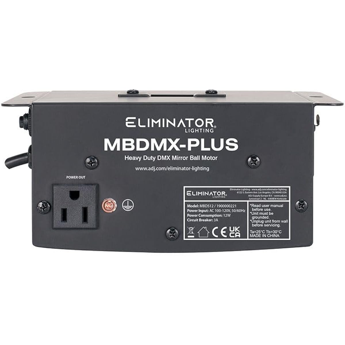 Eliminator Lighting Mirror Ball Motor Black (MBDMX-Plus)