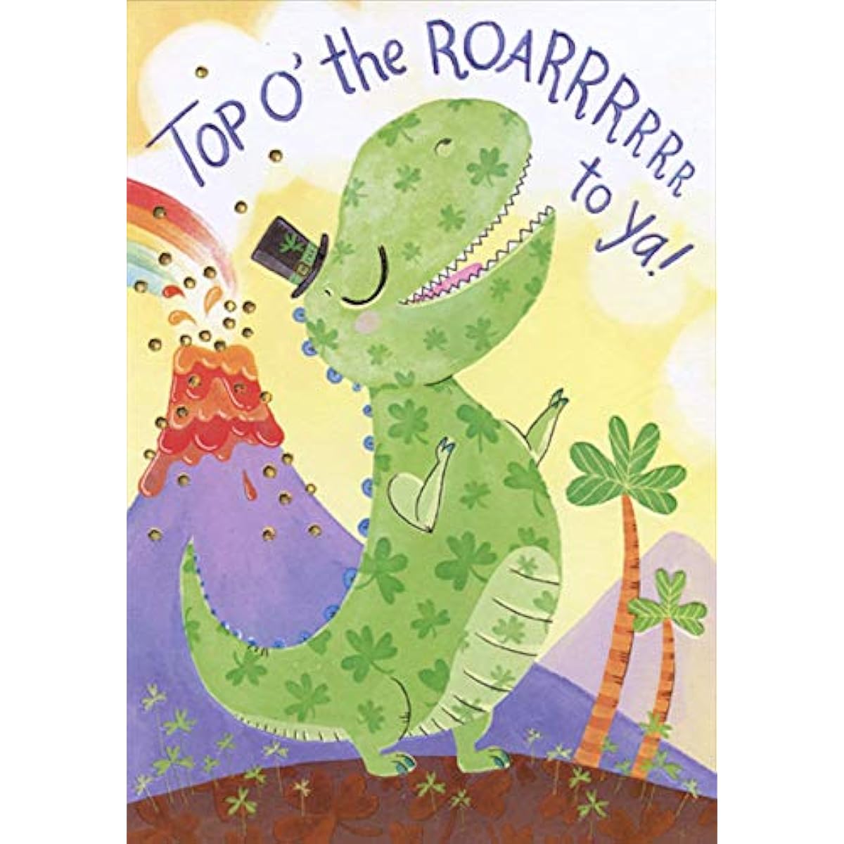 Designer Greetings Roaring Dinosaur Boy's St. Patrick's Day Card for Boys