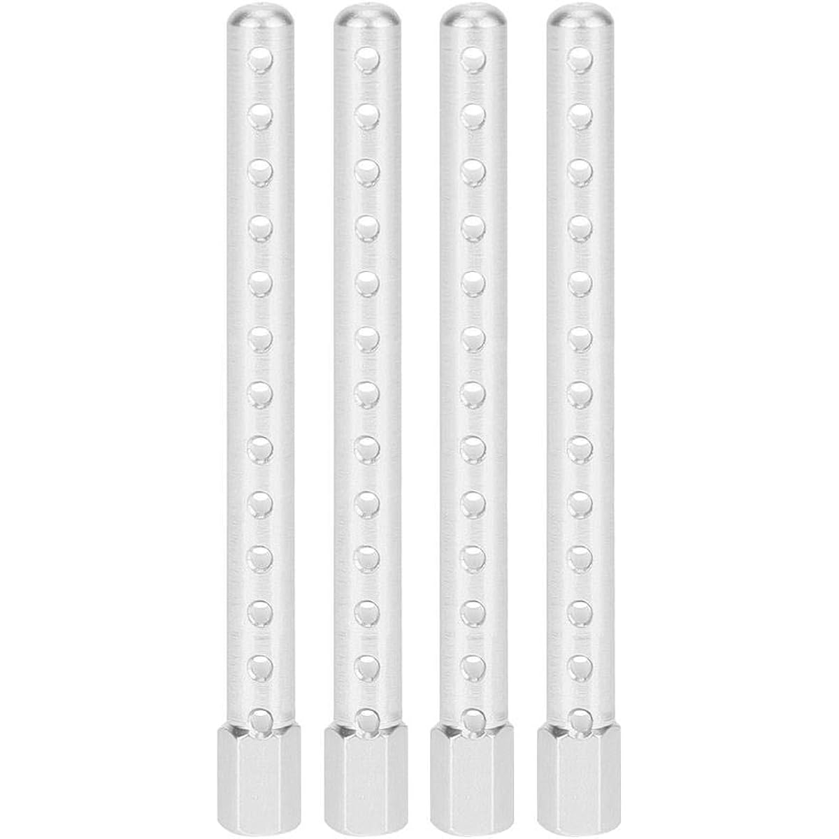 T best RC Car Shell Column 4Pcs Aluminum Alloy RC Car Body Shell Post Holder RC Spare Parts for HSP 1/10 122037 (Silver)