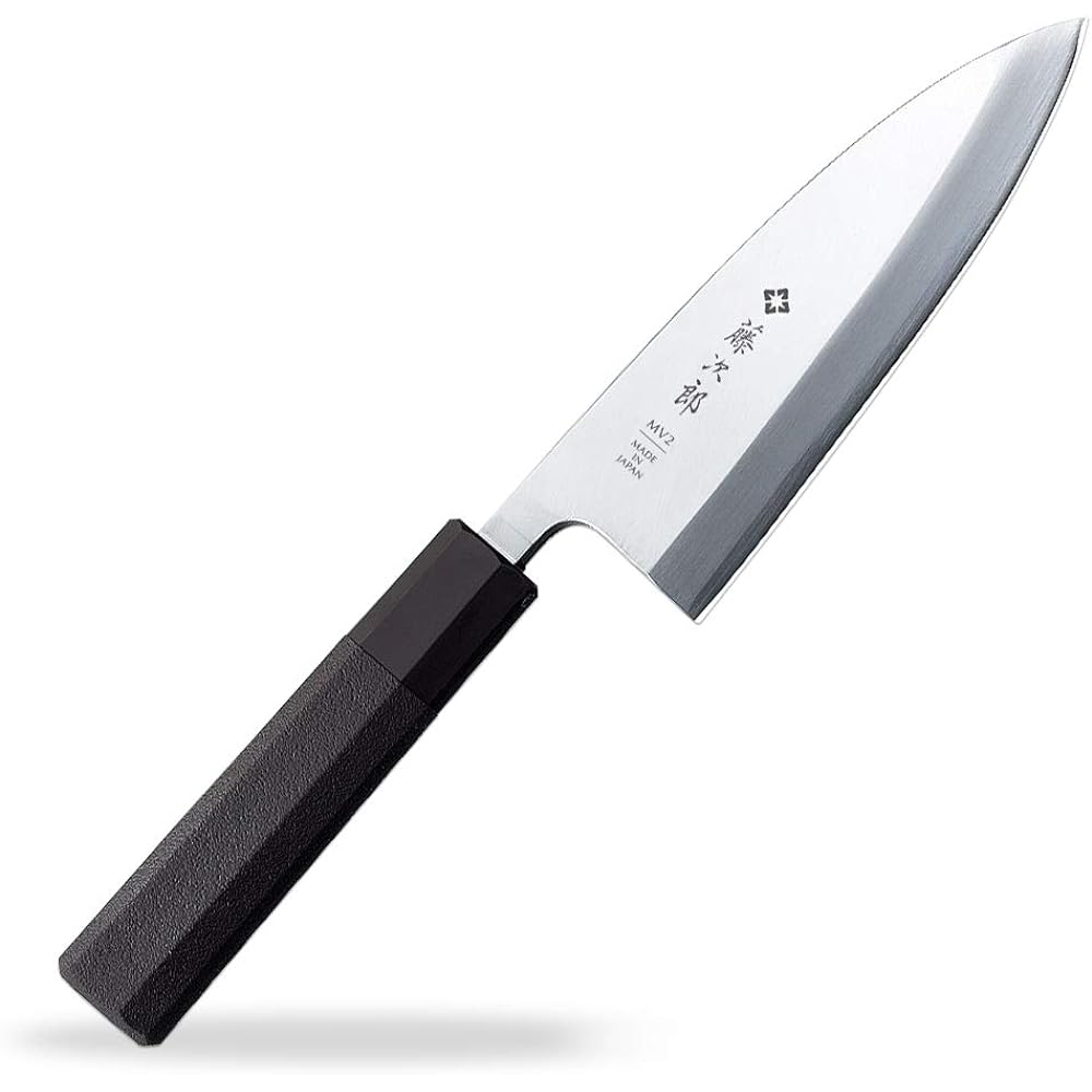 Tojiro Deba 165mm Made in Japan Molybdenum Vanadium Steel Single Edge Rough Cutting Can also be used to cut off the bones, such as removing the head of a fish Octagonal Handle MV Molybdenum Vanadium Steel 2-Layer Composite Elastomer Handle FD-1105