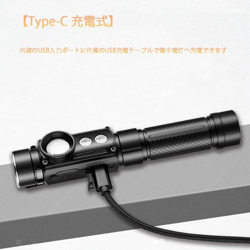 Flashlight, High Color Rendering, Multifunctional Work Light, Rechargeable LED Light, 365nmUV Ultraviolet Light, COB Light, Small, Lightweight, Work Light, Magnetic Clip Included, Power Indicator, Made of Aluminum Alloy, Red Warning Light