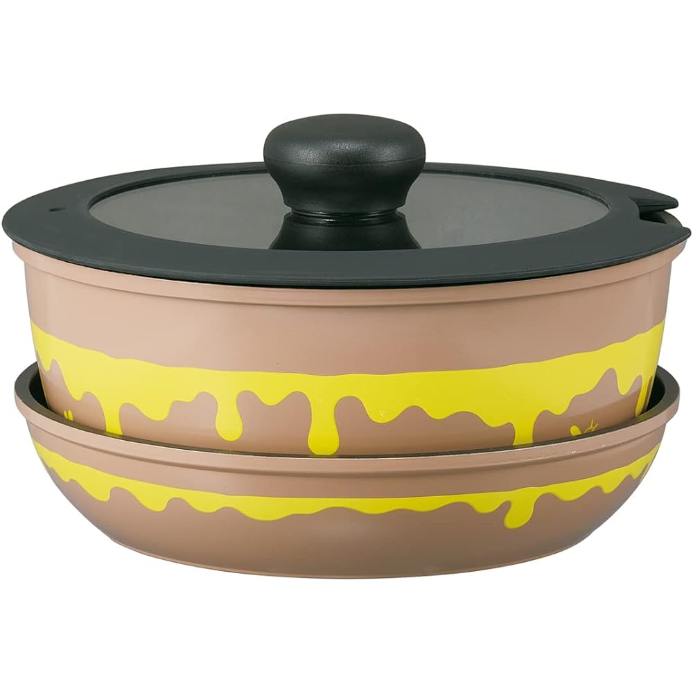 Skater 4-piece pot & frying pan set with removable handles (pot 20cm, frying pan 20cm, lid, handle) 4-piece set IH compatible Disney Winnie the Pooh ANFP2-A