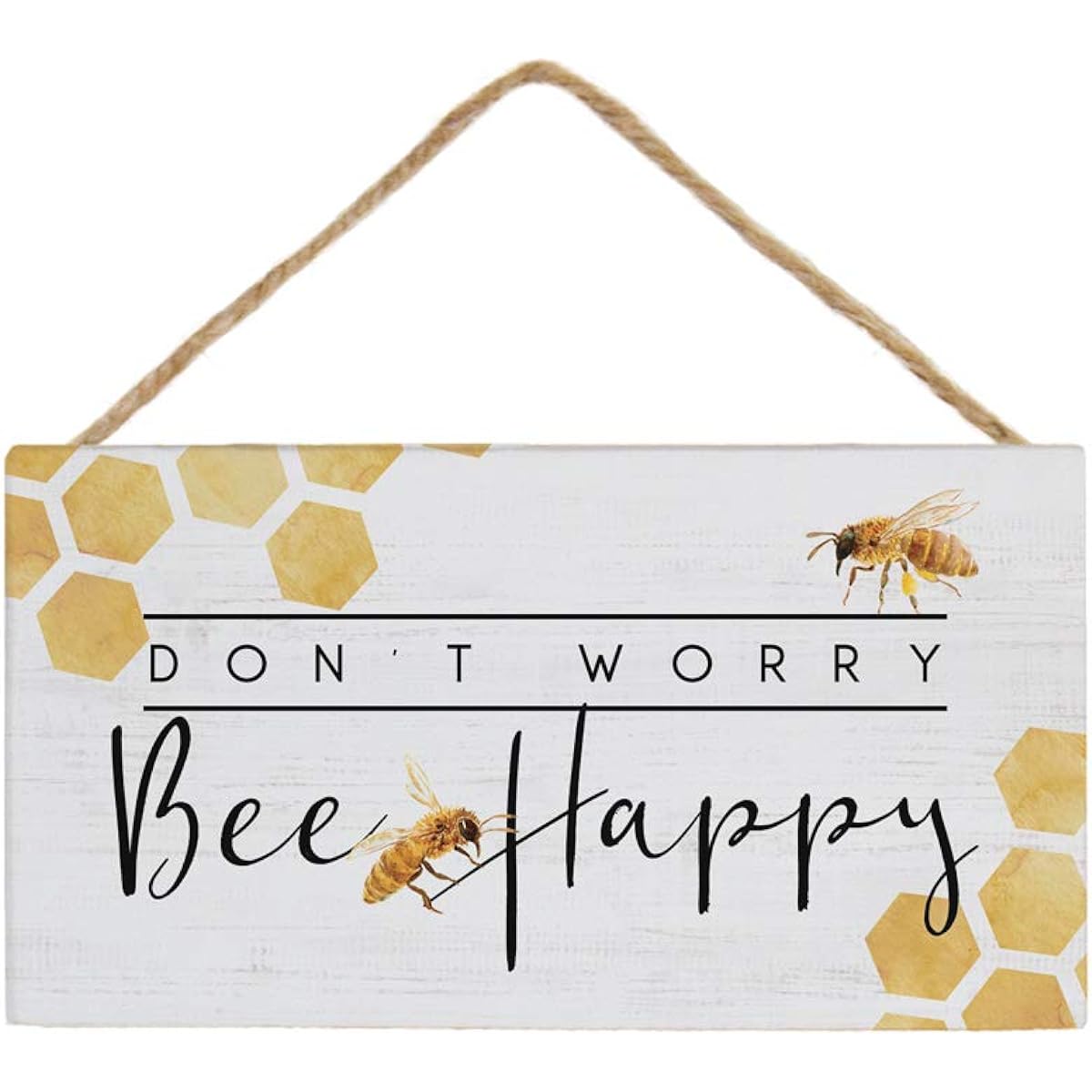 Simply Said, INC Petite Hanging Accent Bee Happy 6.5x3.5 Inch Wood Sign PHA1318