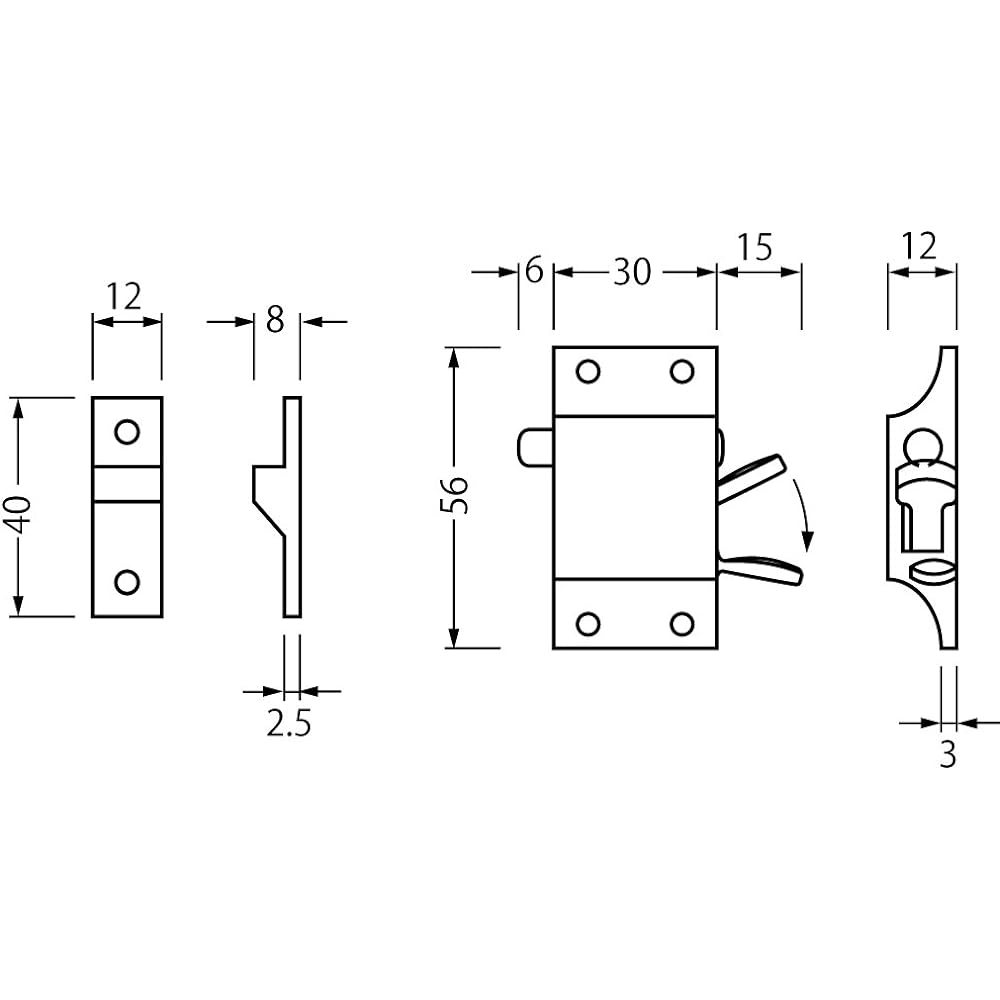 Best 487 Car Lock Brass Polished #487