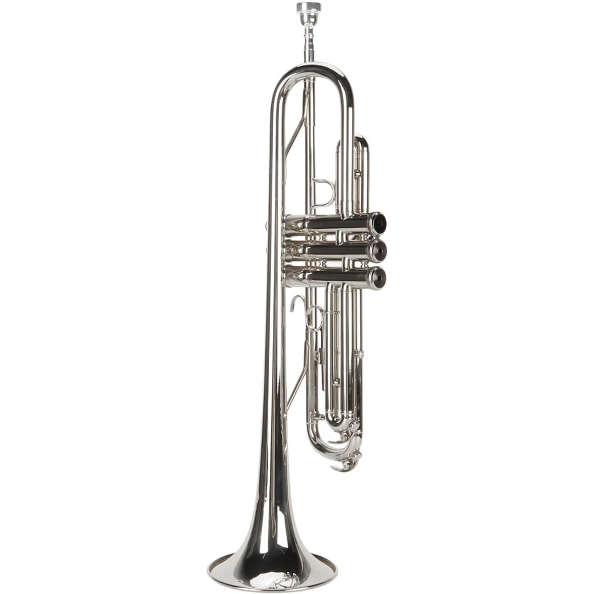 Trumpet Wind Instrument Bb Trumpet Set Integrated Design Strong Airtightness Ideal for Daily Playing (Silver)