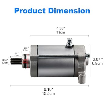 WATERWICH Starter Yamaha Grizzly 660 Kodiak 400 Rhino 660 2001 2002 2003 2004 2005 2006 2007 SMU0263 18759 4WV-81800-00-00 4WV-Replacement 818900 -00-00, 5KM-81890-0 0-00
