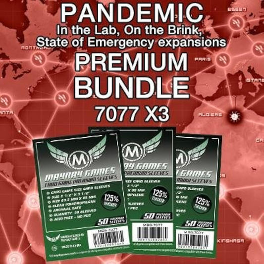 Mayday Games Pandemic: On the Brink, Lab & State of Emergency Gaming Accessory- Premium Card Sleeves Bundle