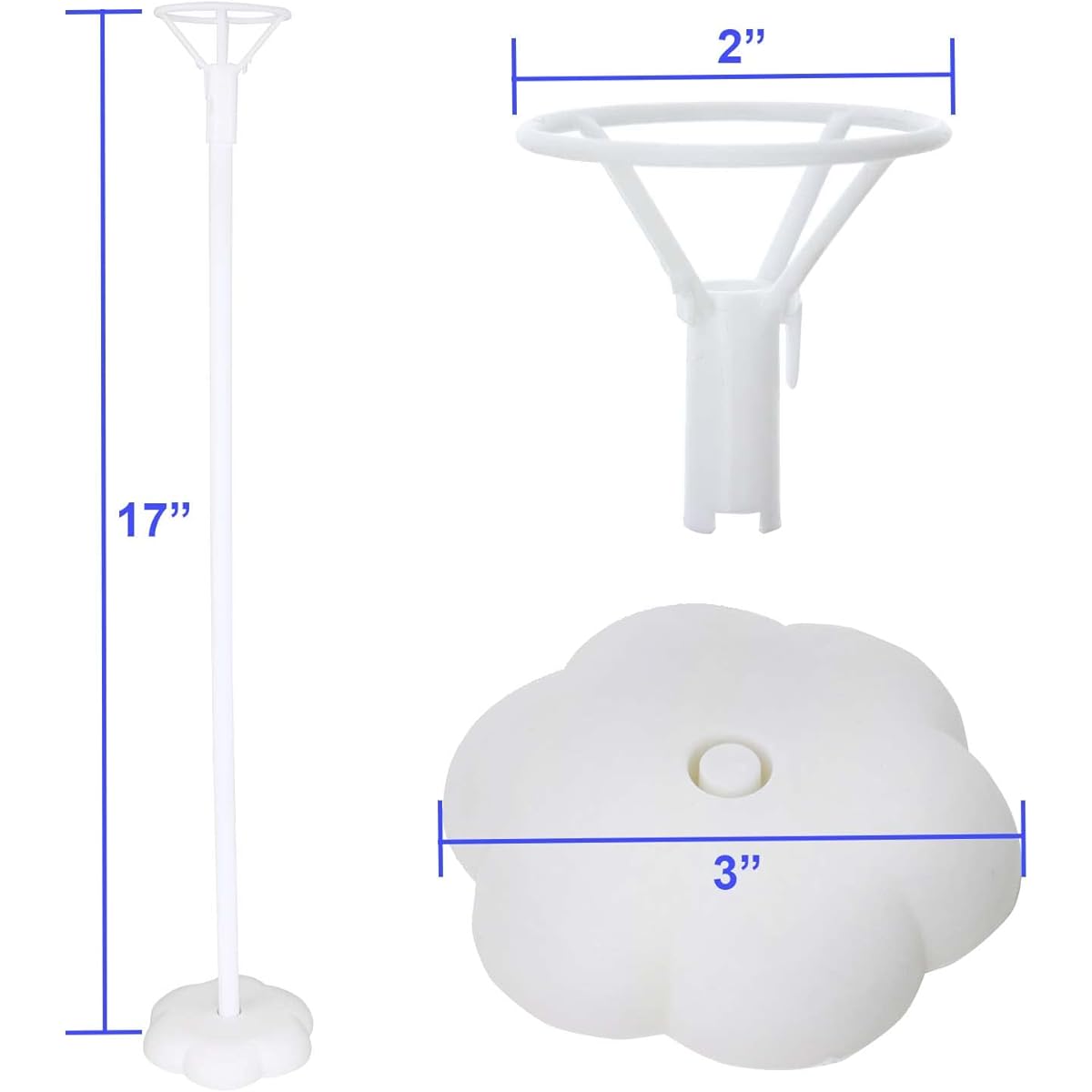 GIFTEXPRESS Balloon Stand Kit, 4 Sets 17" Balloon Sticks with Base + 2 Sets 28" Tabletop Balloon Column Stand for Birthday Party, Wedding, Baby Shower, Anniversary Decorations