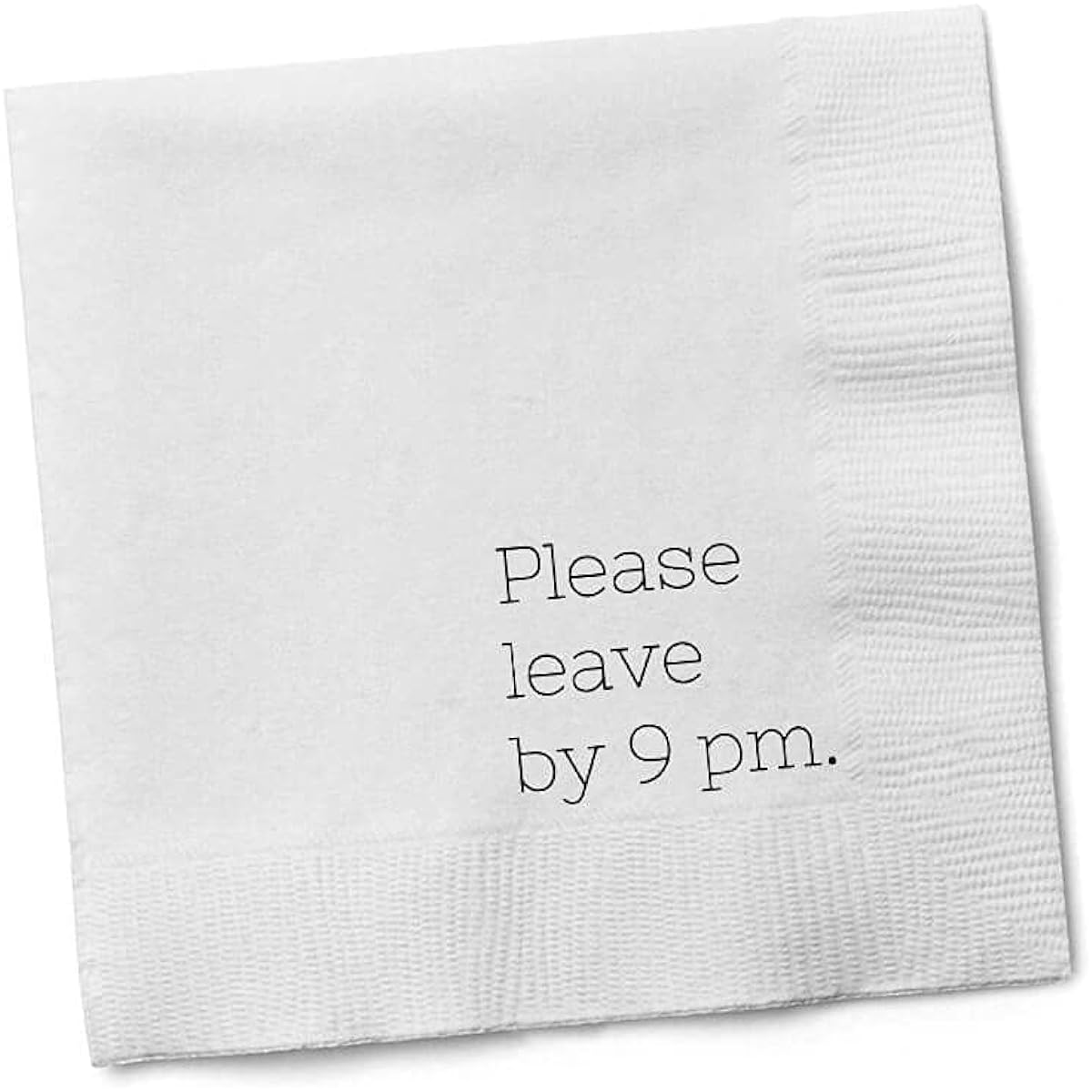 Twisted Wares - Funny Napkins - PLEASE LEAVE BY 9PM - Boutique Cocktail Napkins - Perfect for any Celebrations 5"X5" (20 Pack)